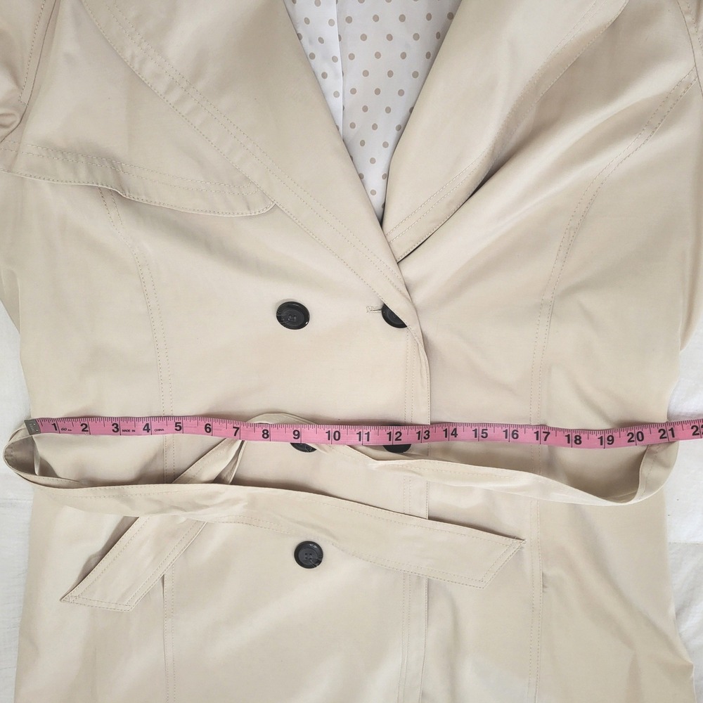 Marvin Richards New York Cream Ivory Long Double Breasted Tie Trench Coat XL - Picture 7 of 9